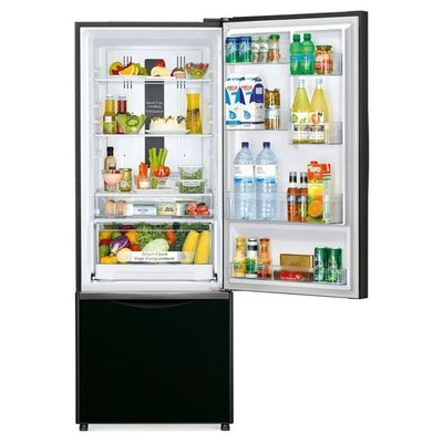 Hitachi Bottom Freezer Refrigerator Glass RB600PUK6GBK Black
